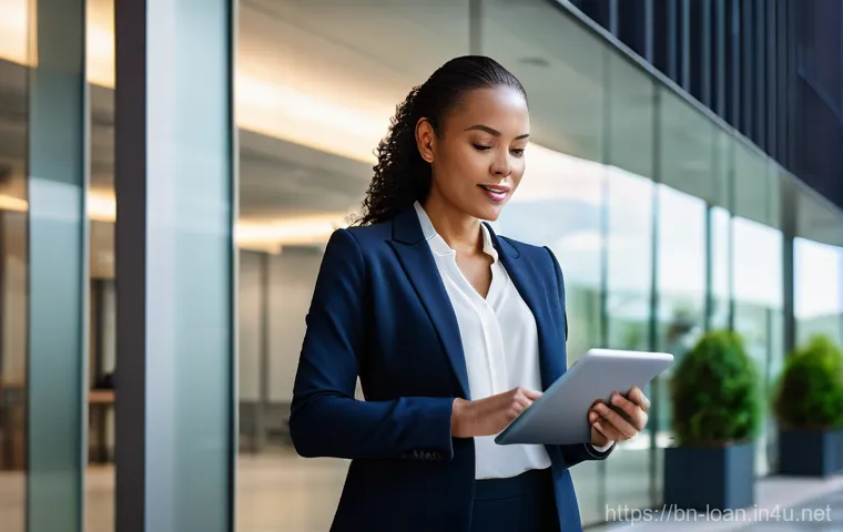 사업자 자동차 리스 세금 - A confident, diverse business owner, a woman in her late 30s, professionally dressed in a stylish bl...