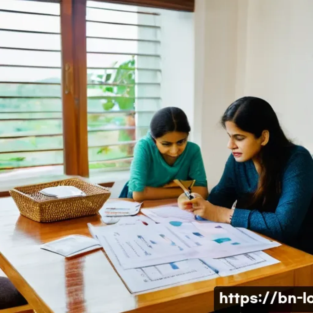 주택담보대출 상환 방식 - **Prompt:** A serene, brightly lit living room in a modern, middle-class Bengali home. A young Benga...