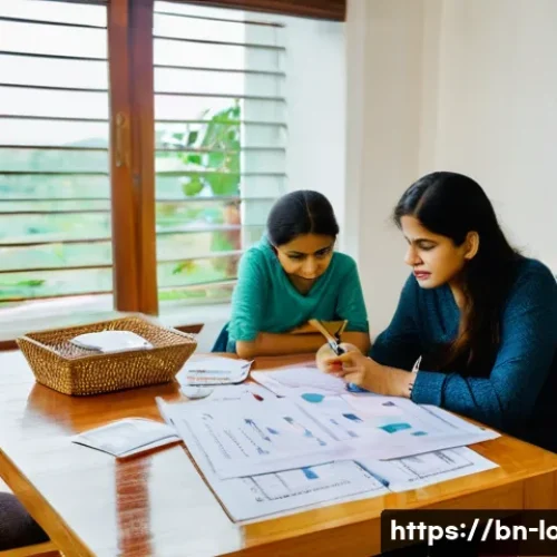 Home 11 주택담보대출 상환 방식 - **Prompt:** A serene, brightly lit living room in a modern, middle-class Bengali home. A young Benga...