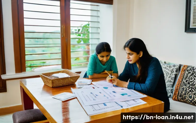 주택담보대출 상환 방식 - **Prompt:** A serene, brightly lit living room in a modern, middle-class Bengali home. A young Benga...